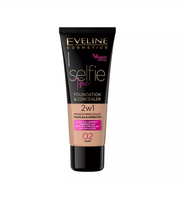 EVELINE Selfie Time 2-in-1 Covering & Moisturizing Foundation 02 Ivory 30ml