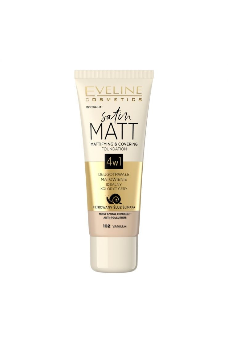 EVELINE Satin Matt Foundation Matujący Podkład 102 Vanilla 30ml