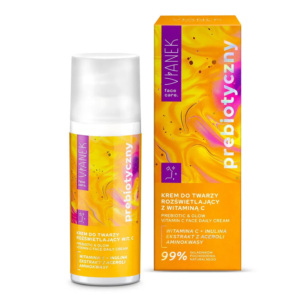 VIANEK Prebiotyczny Krem Do Twarzy Rozświetlający Z  Witaminą C, 50ml