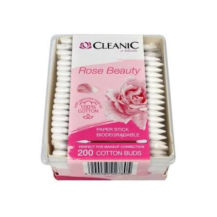 CLEANIC Rose Beauty Biodegradable Paper-Stem Cotton Swabs 200 Count