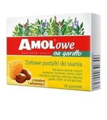 AMOLowe na gardło Ziołowe Pastylki Do Ssania 16pastylek