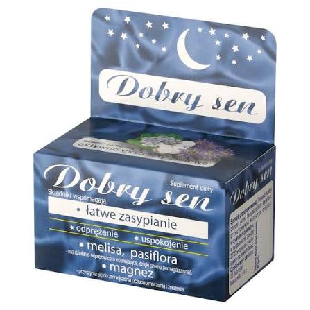 Dobry sen Łatwe Zasypianie Melisa, Pasiflora, Magnez 30 tabletek
