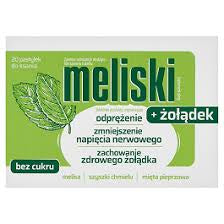Meliski +żołądek 20 pastylek do ssania