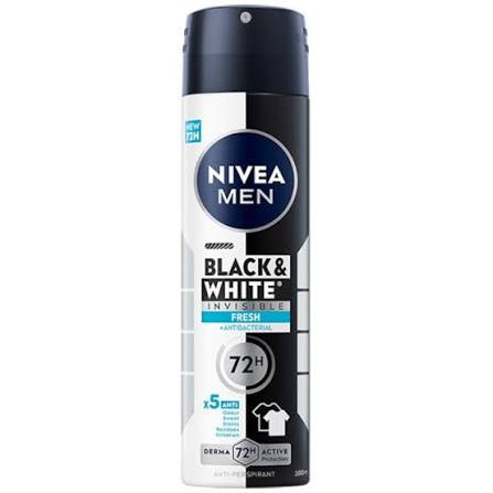 NIVEA MEN Black & White Invisible Fresh Antyperspirant XL Spray Dla Mężczyzn 200 ml