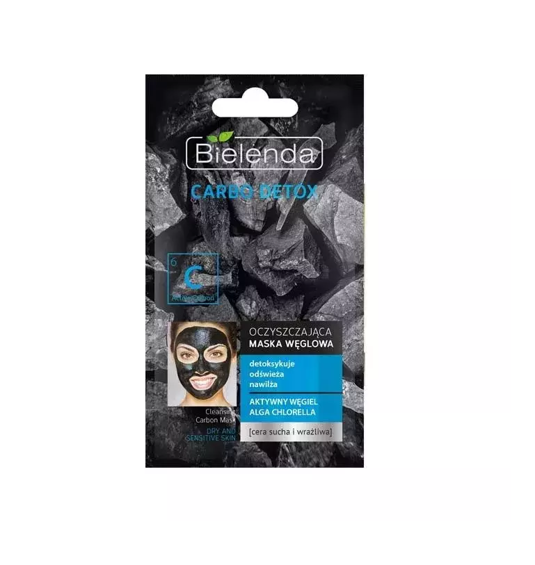 BIELENDA  Carbo Detox Maska Węglowa Alga Chlorella 8g