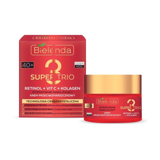 BIELENDA Super Trio 40+Nawilżający Krem Przeciwzmarszczkowy 50ml