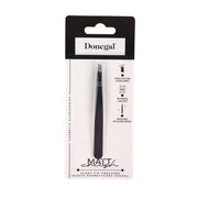DONEGAL Matte Black Slant Cosmetic Tweezers 4126
