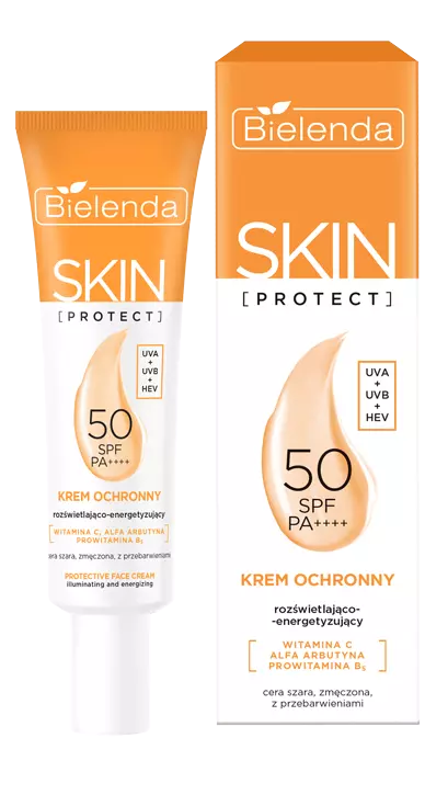 BIELENDA- SKIN PROTECT KREM OCHRONNY SPF50 ROZŚWIETLAJACO/ENERGETYZUJACY , 50ml